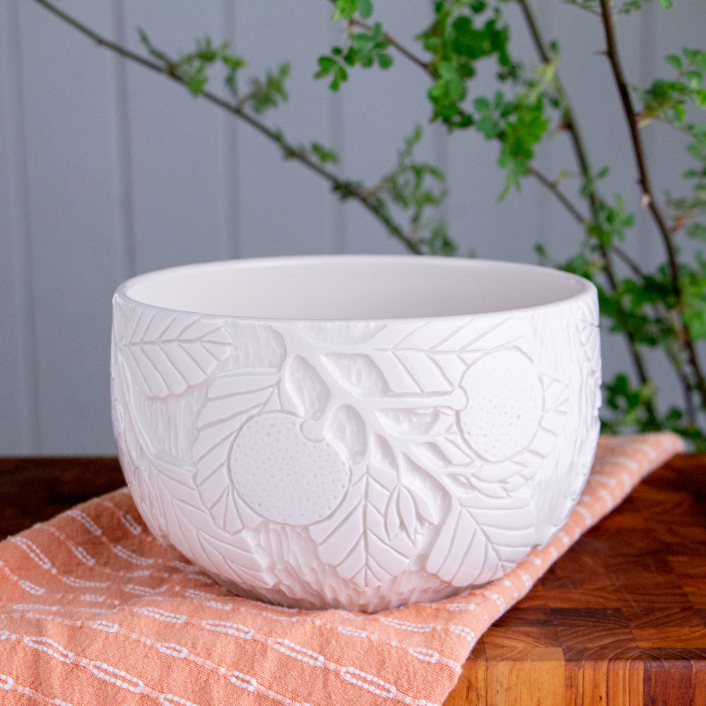 Clementine Relief Carved Serving Bowl