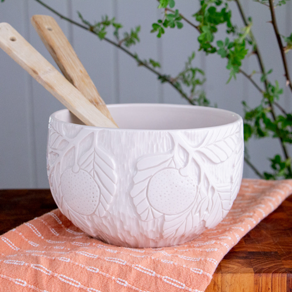 Clementine Relief Carved Serving Bowl