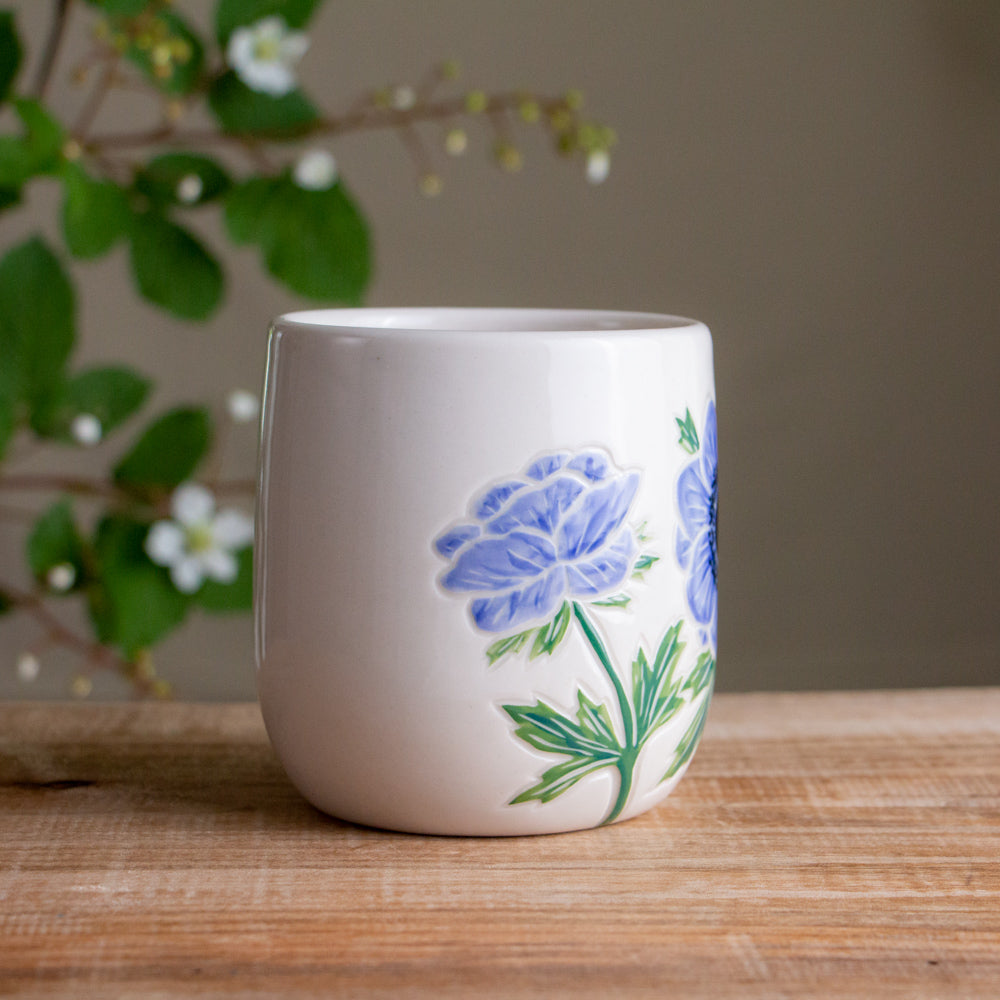 Blue Anemone Botanic Mug