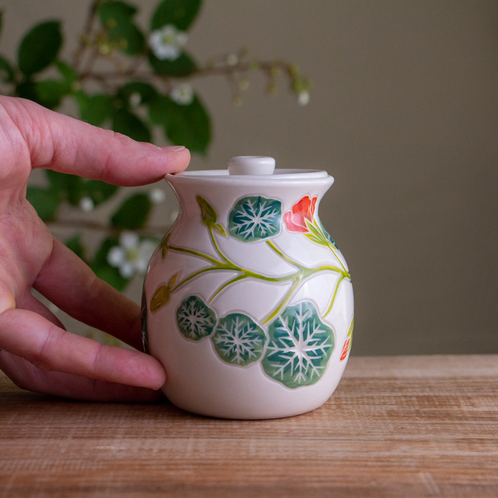 Nasturtium Lidded Jar