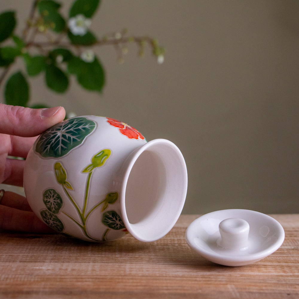 Nasturtium Lidded Jar