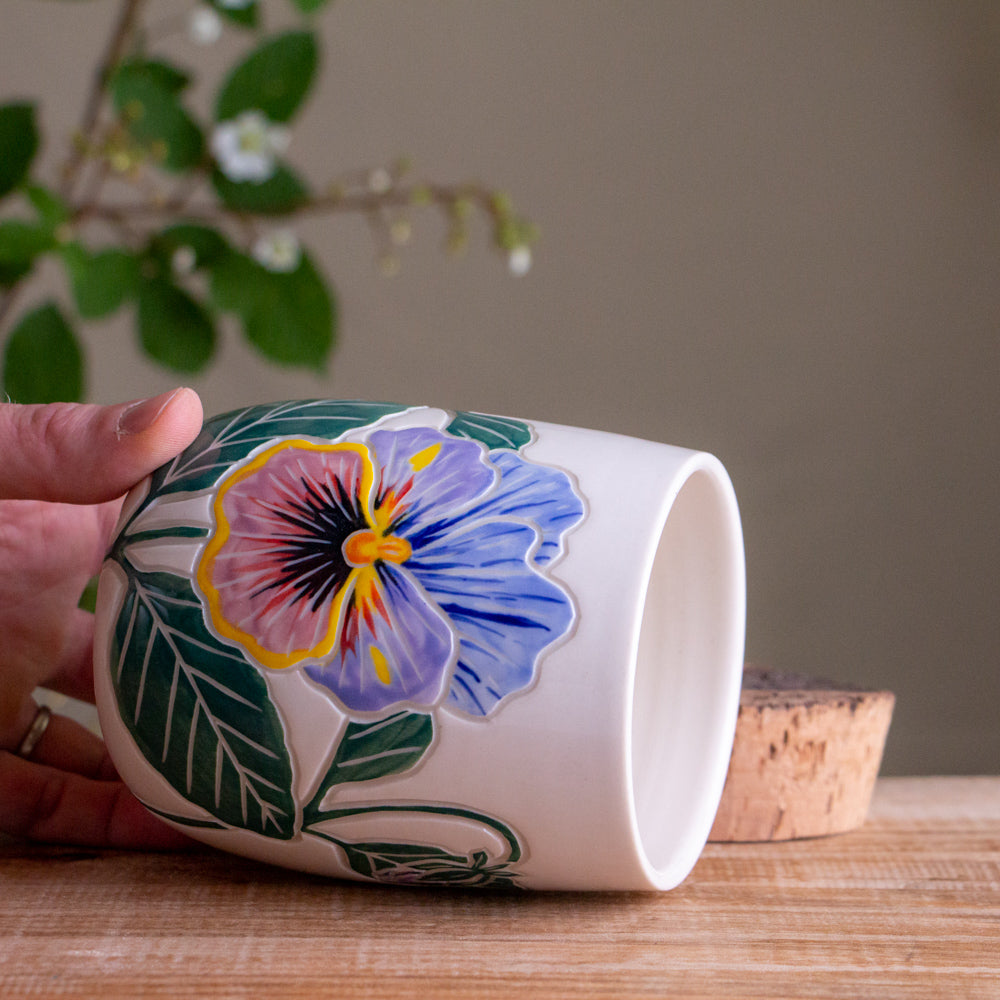 Pansy Short Corked Jar / Canister