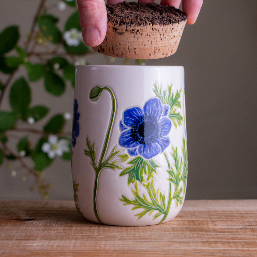Anemone Short Corked Jar / Canister