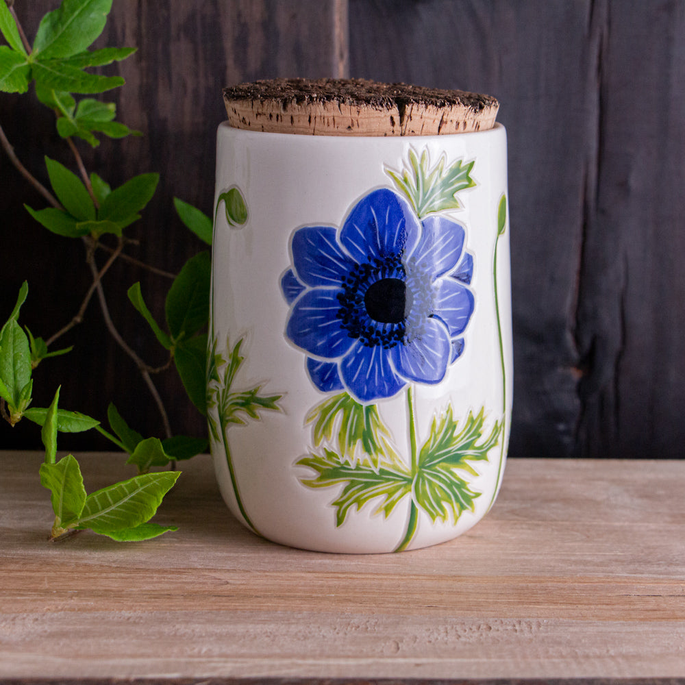 Anemone Short Corked Jar / Canister