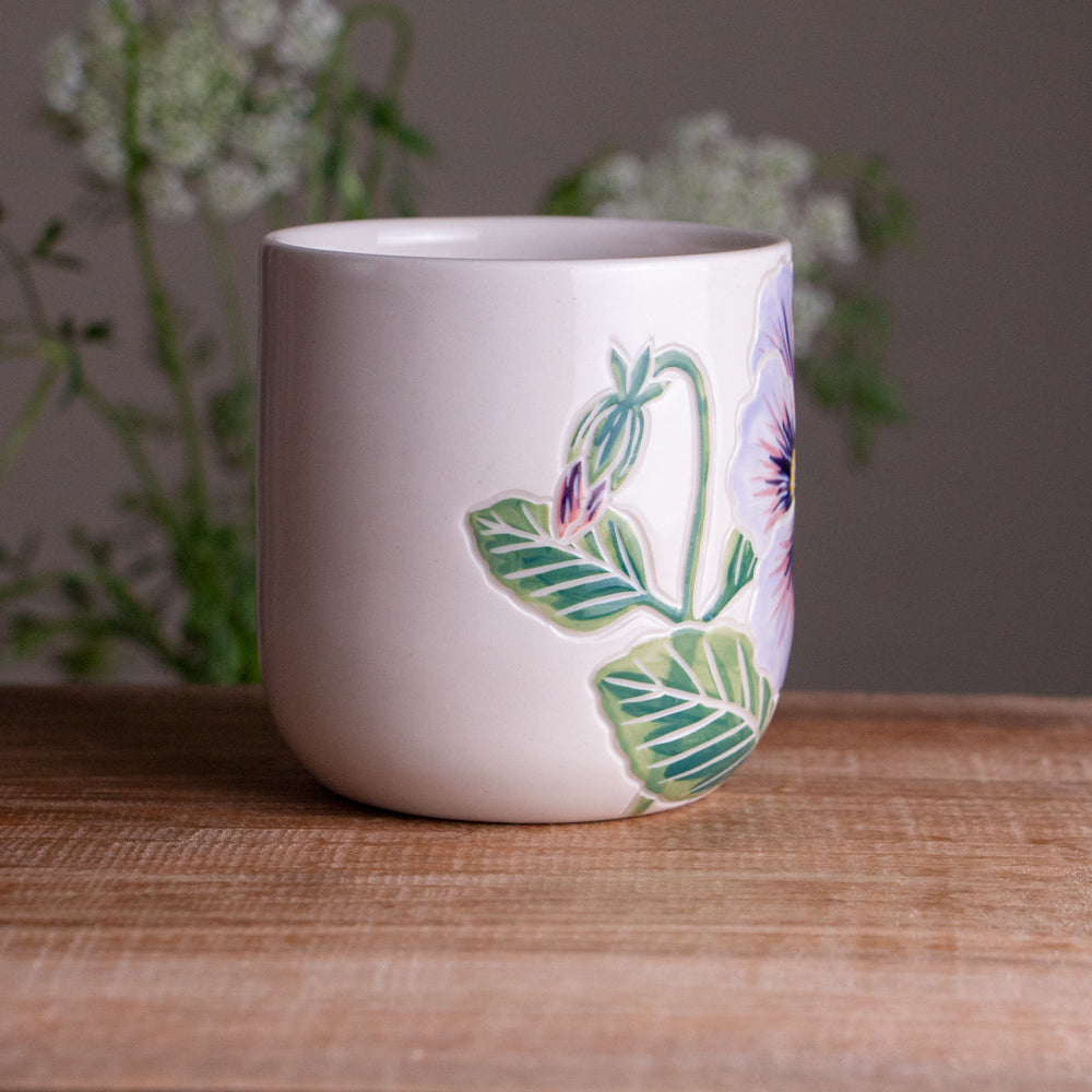 Purple Pansy Botanic Mug