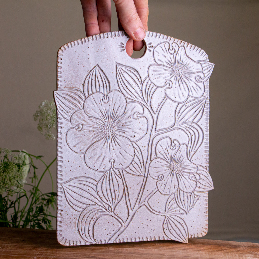 Stoneware Dogwood Serving Board