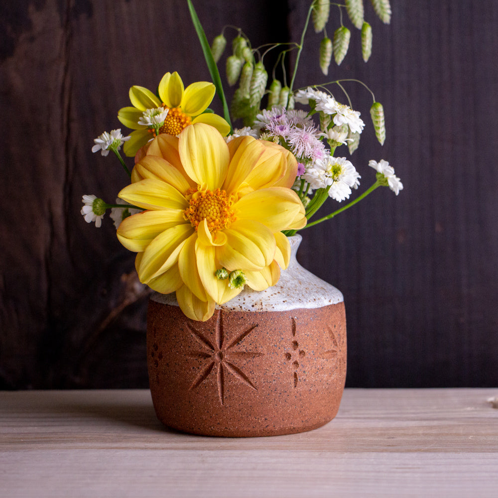 Stoneware Star Bud Vase