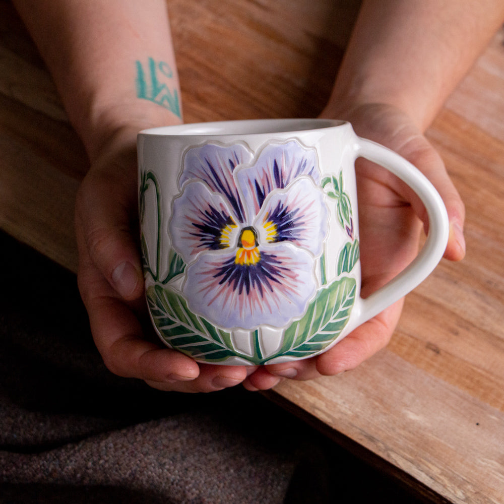 Purple Pansy Botanic Mug