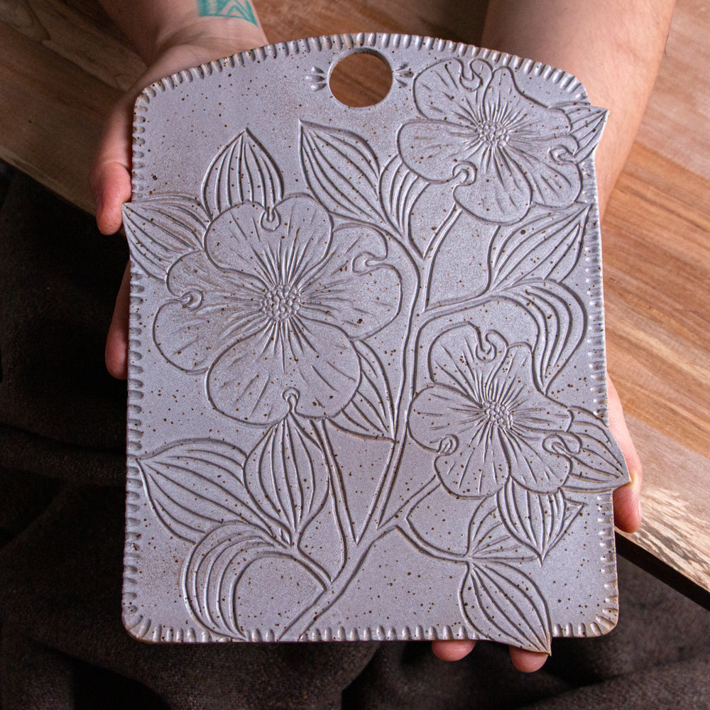 Stoneware Dogwood Serving Board