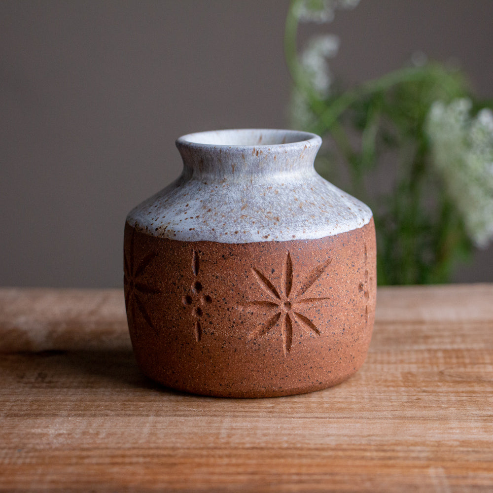 Stoneware Star Bud Vase
