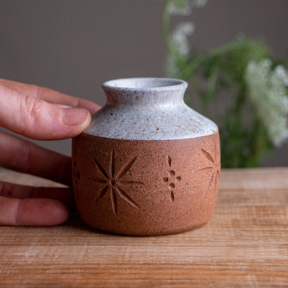 Stoneware Star Bud Vase