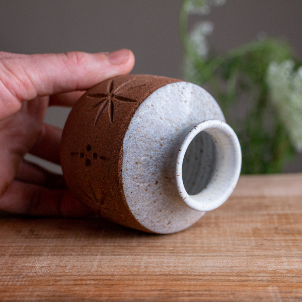 Stoneware Star Bud Vase