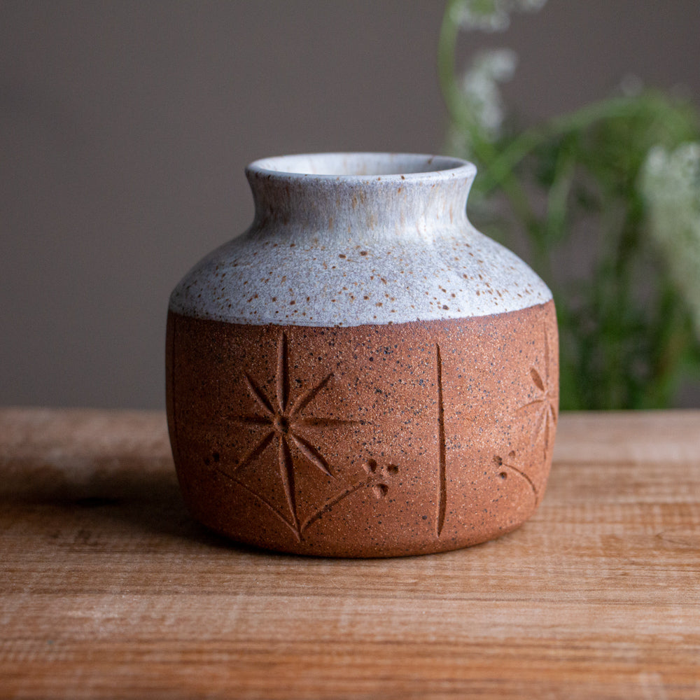 Stoneware Sprig Bud Vase