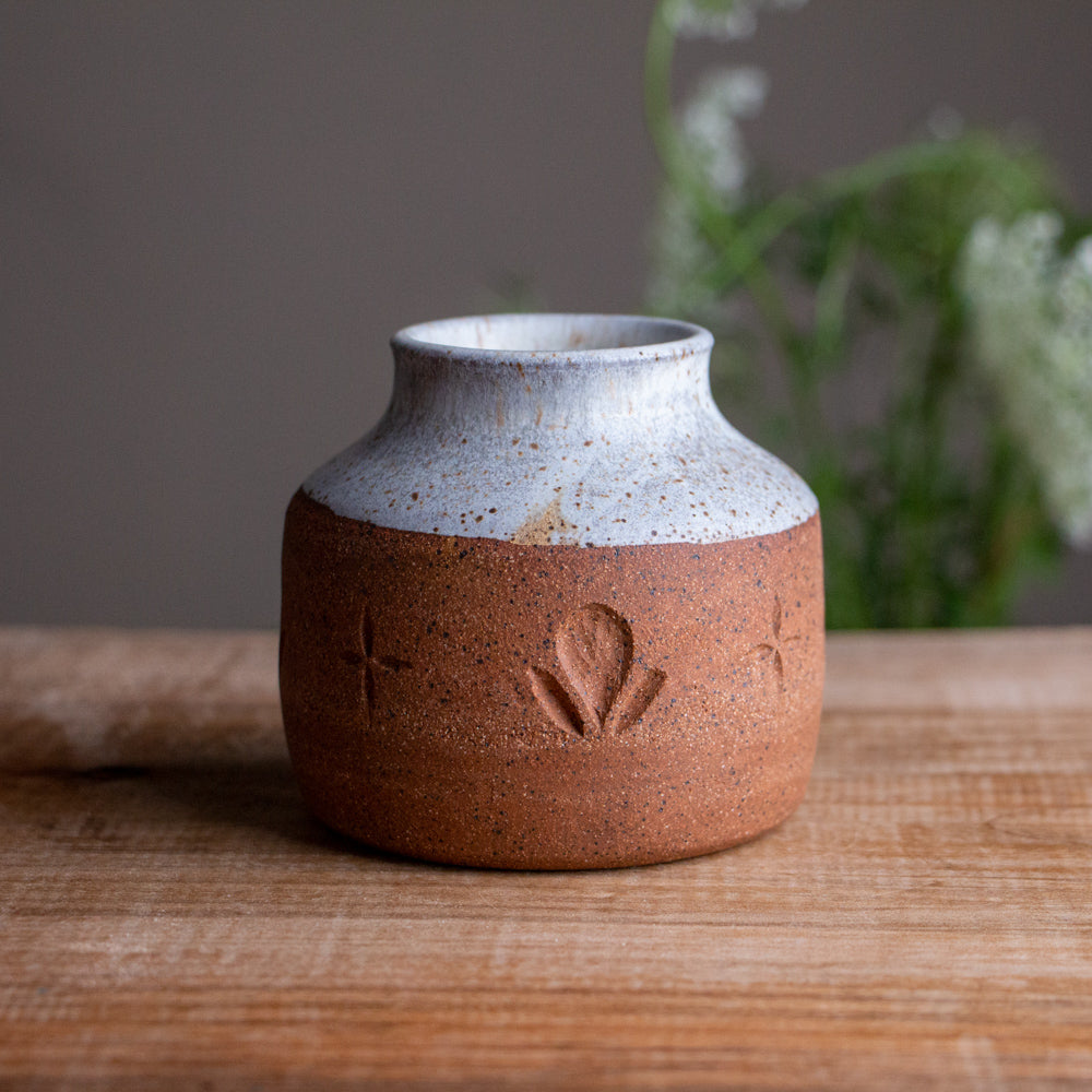 Stoneware Cottage Bud Vase
