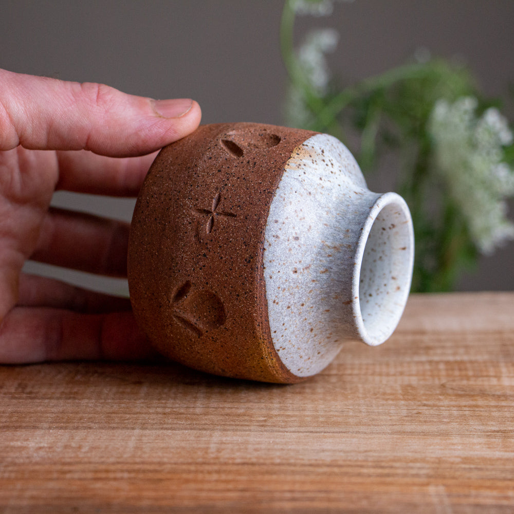 Stoneware Cottage Bud Vase