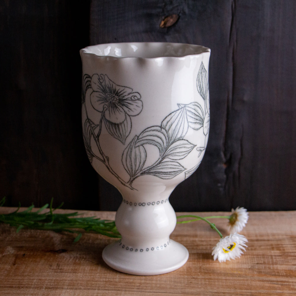 Dogwood Sketch Pedestal Vase