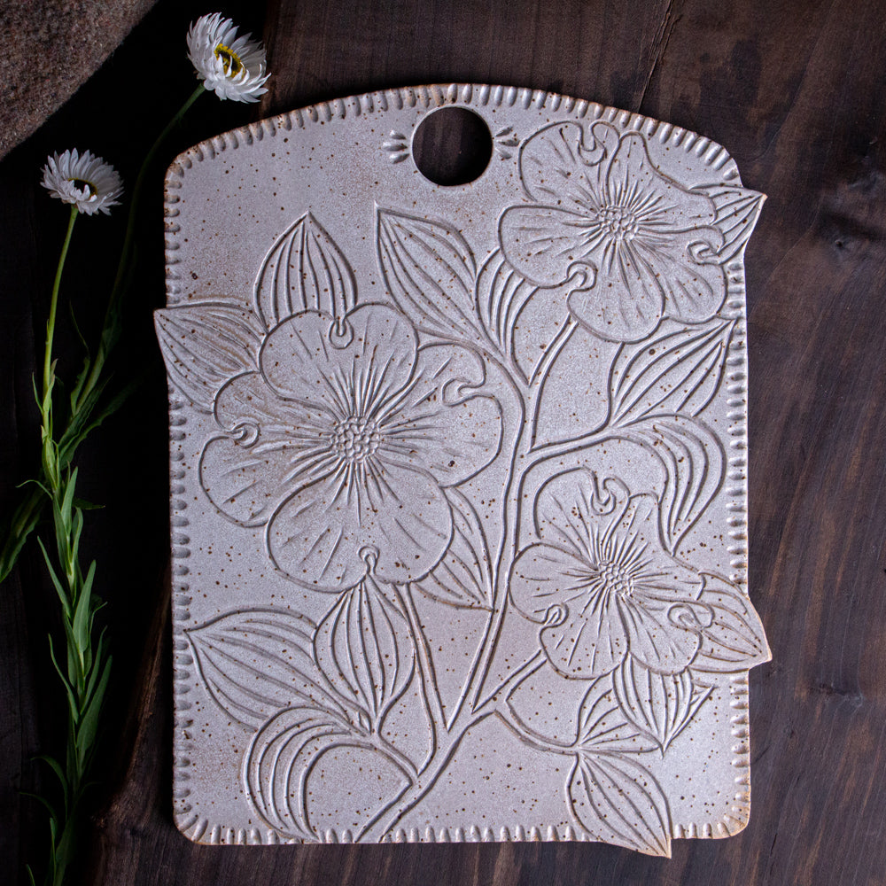 Stoneware Dogwood Serving Board