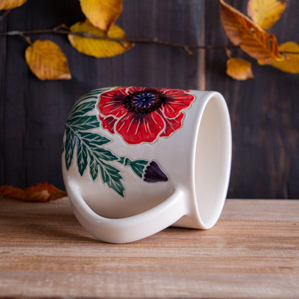 Red Poppy Botanic Mug