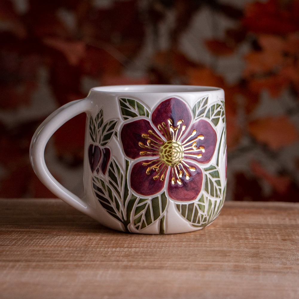 "Anna's Red" Hellebore Mug