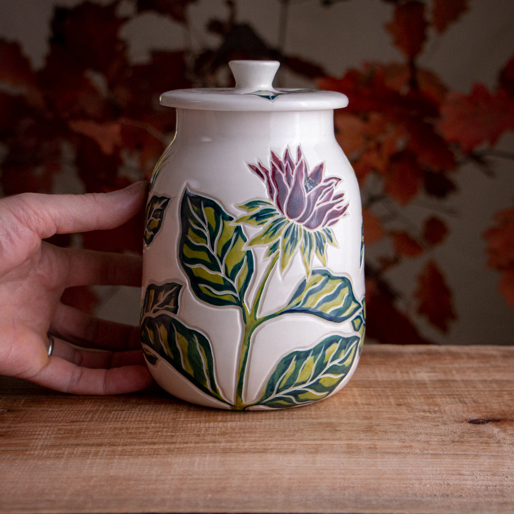 Dark Sunflower Jar / Canister