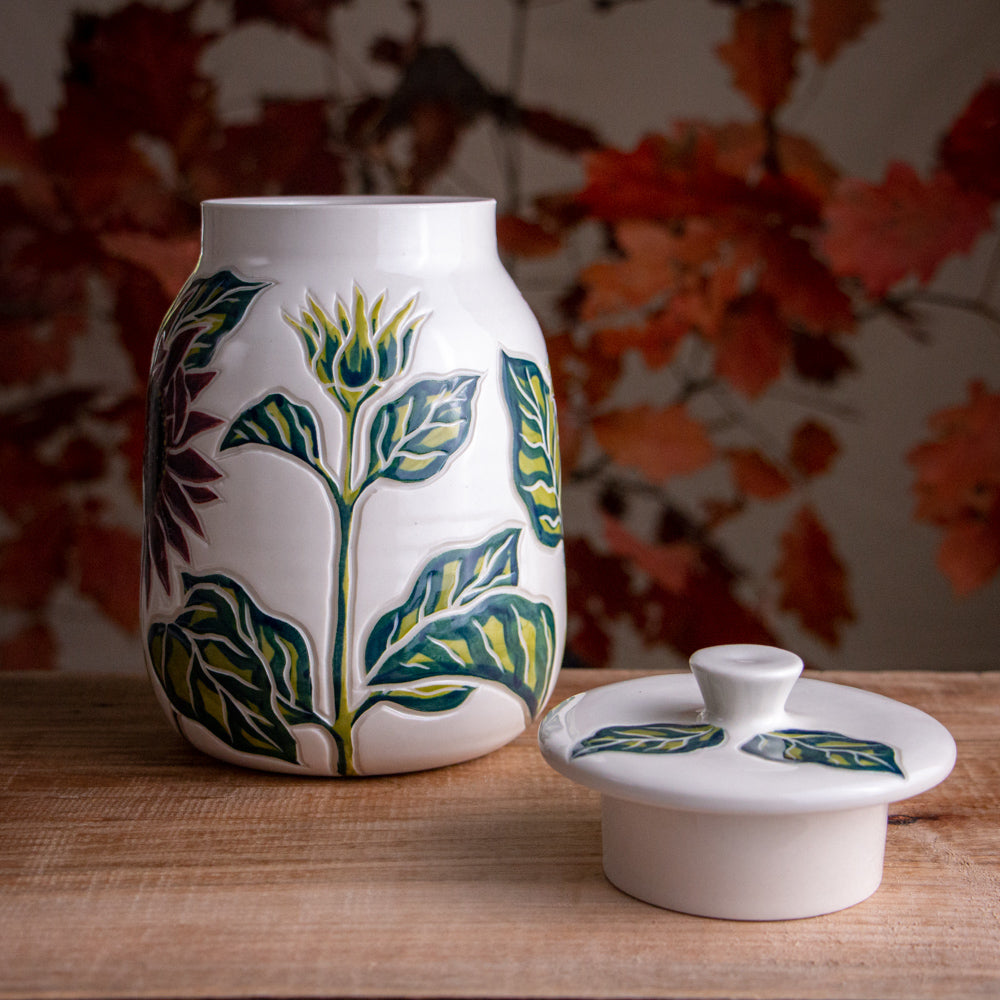 Dark Sunflower Jar / Canister