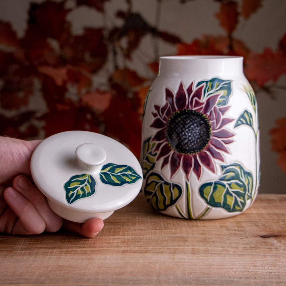 Dark Sunflower Jar / Canister
