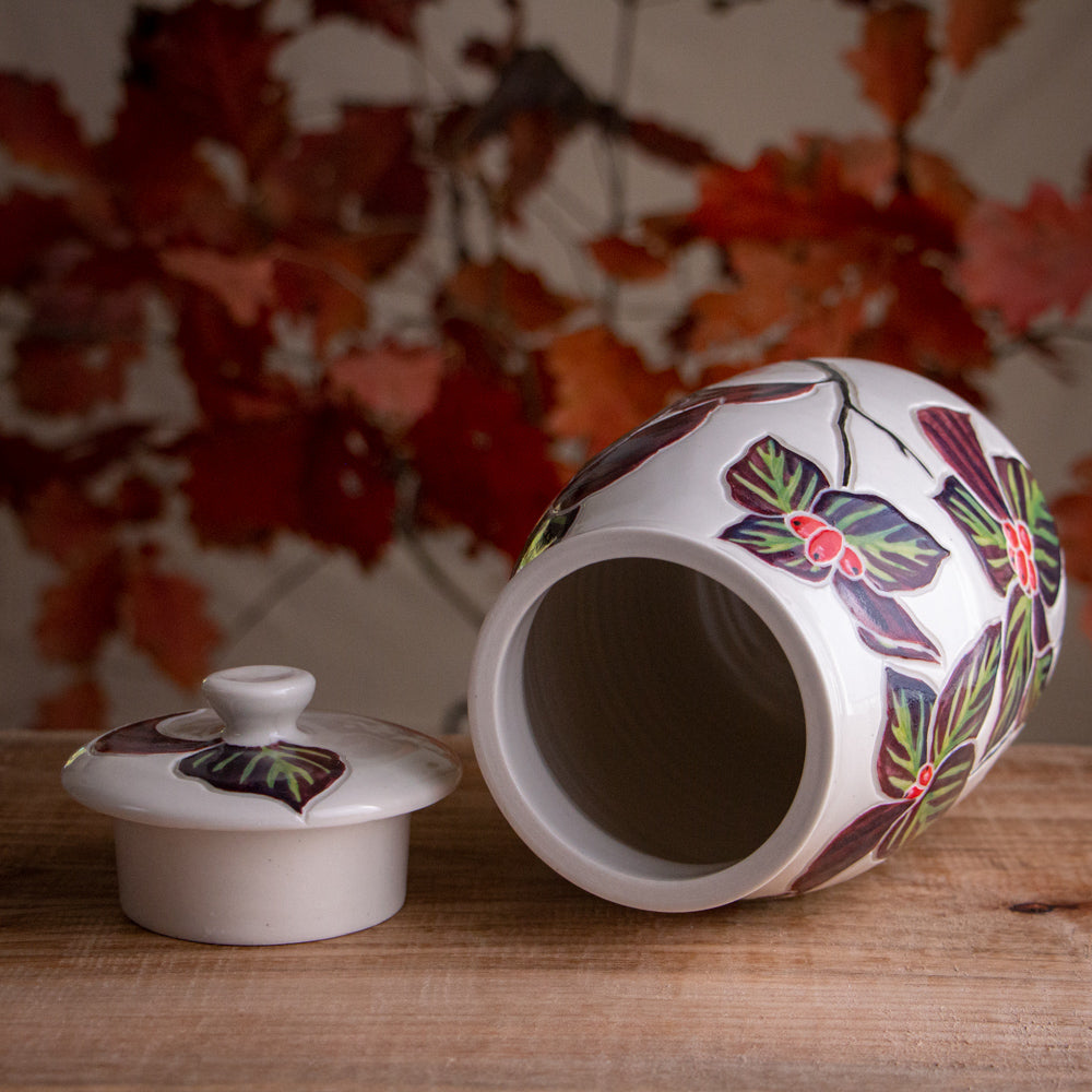 Autumn Dogwood Jar / Canister