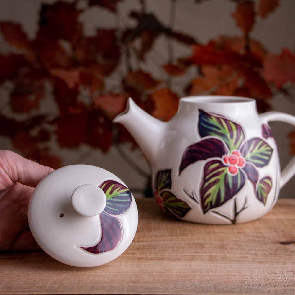 Autumn Dogwood Teapot