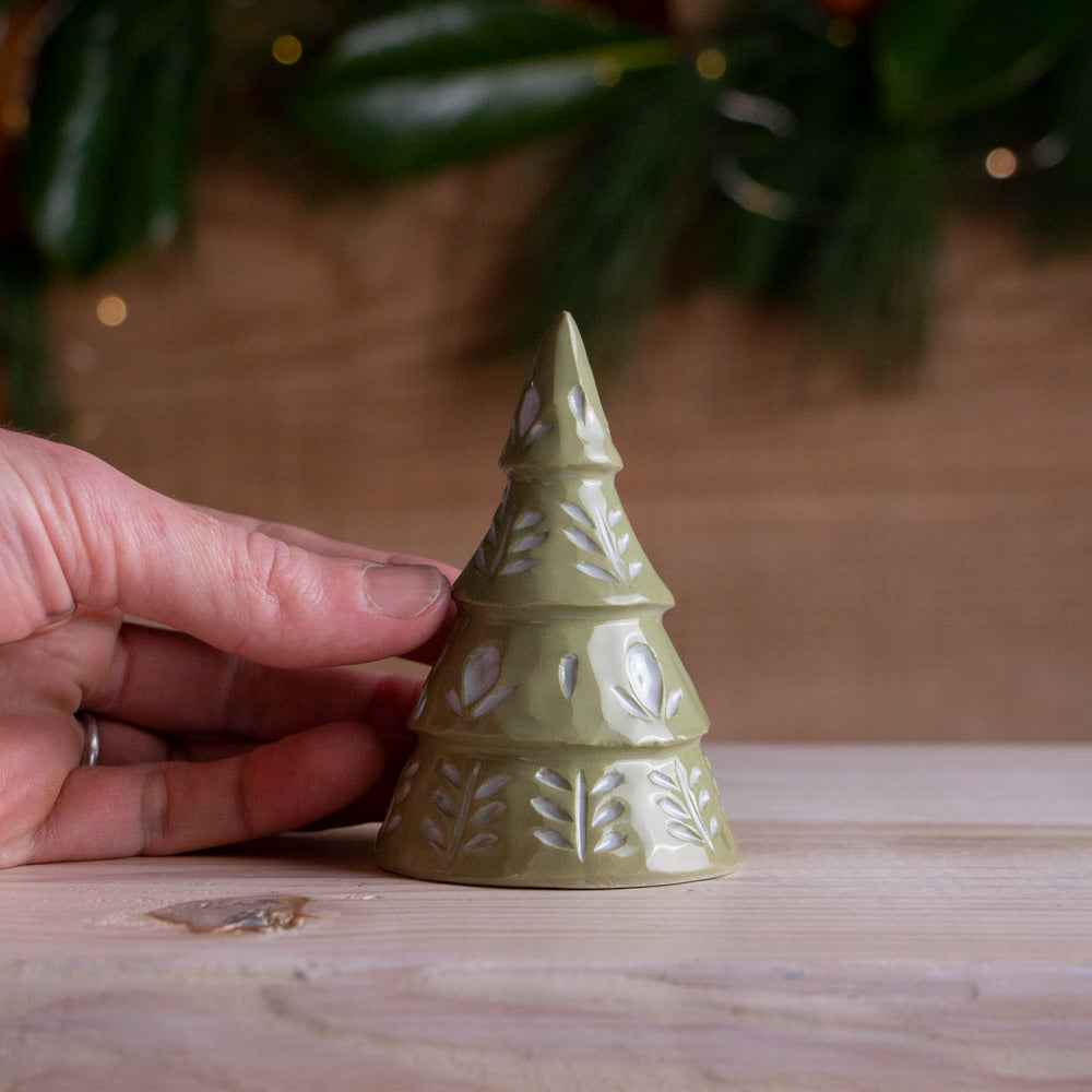 Small Green Cottage Christmas Tree