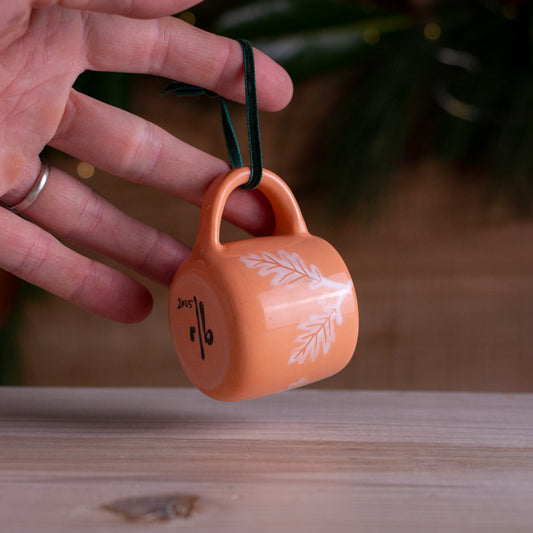 Peach Oak Tiny Mug Ornament #1