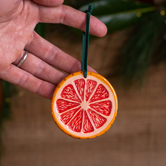 Raspberry Orange Slice Ornament