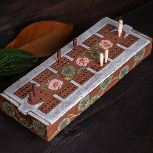 Nasturtium Traditional Cribbage Board
