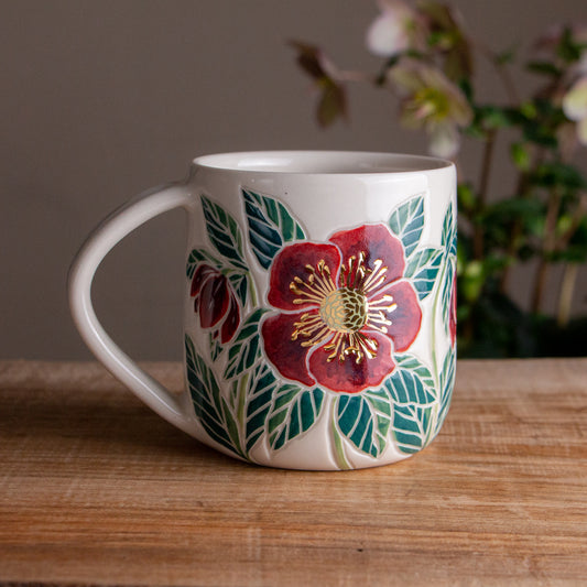 "Anna's Red" Hellebore Mug