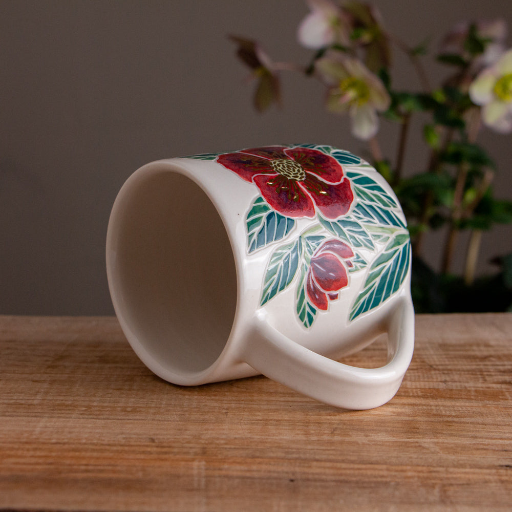 "Anna's Red" Hellebore Mug