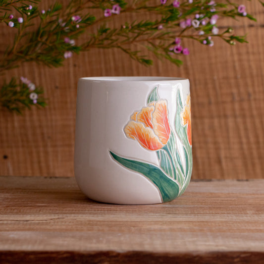 Peach Tulip Mug 16oz