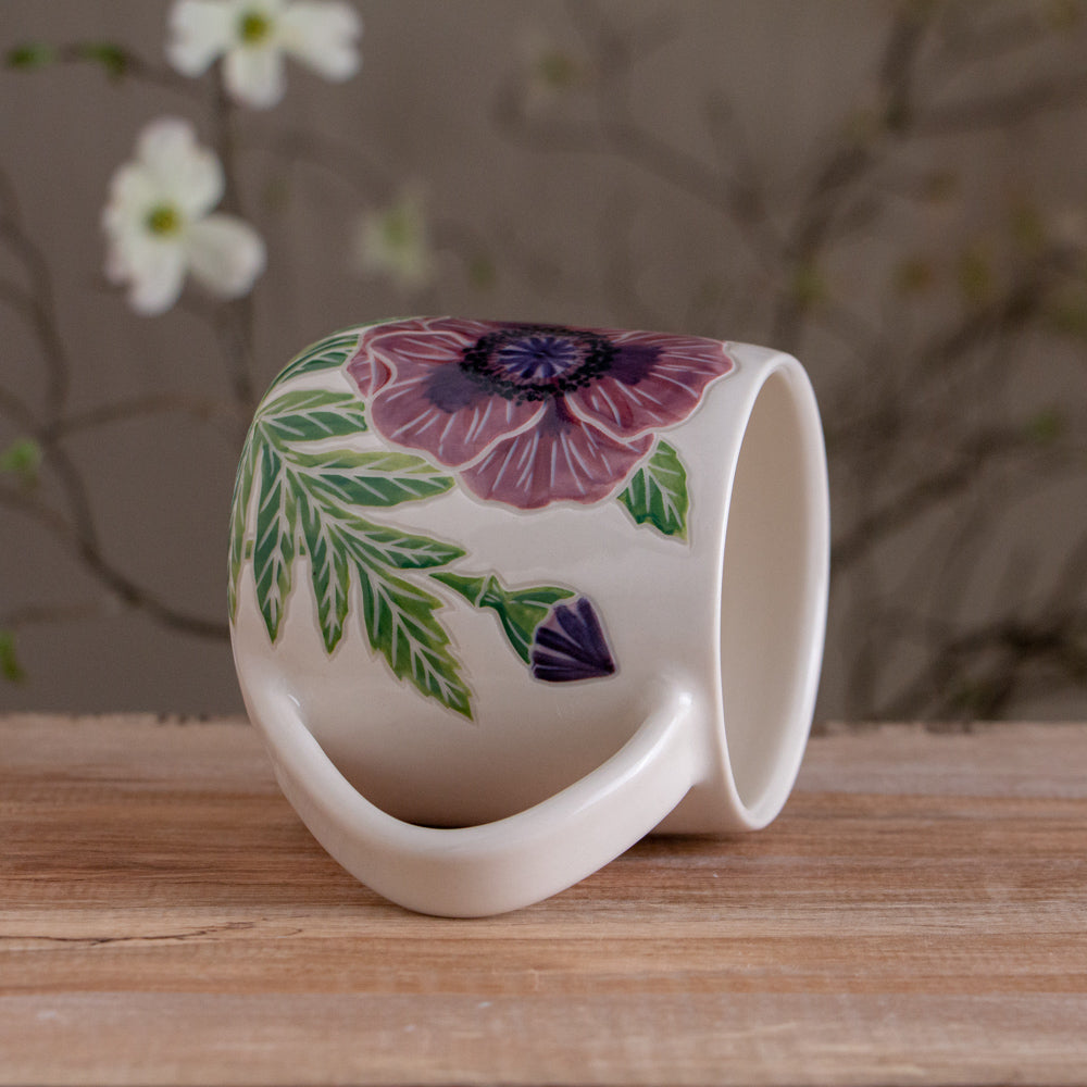 Purple Poppy Botanic Mug 16-17oz