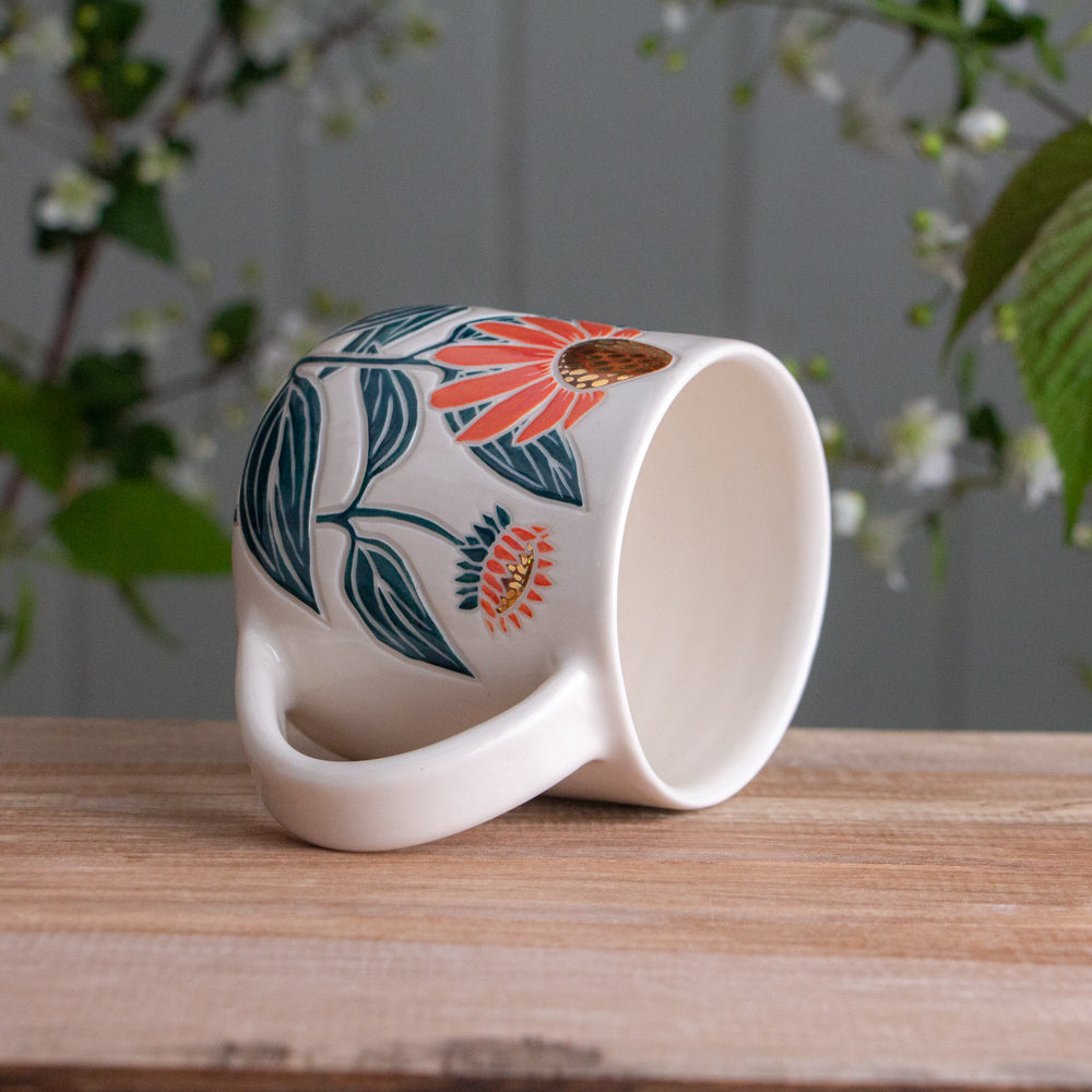 Peach Echinacea Mug