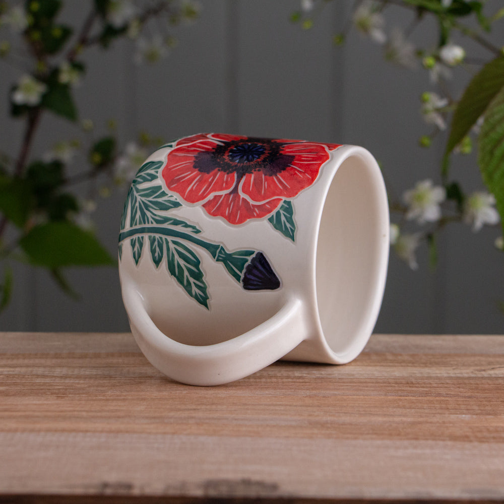 Red Poppy Botanic Mug 15oz