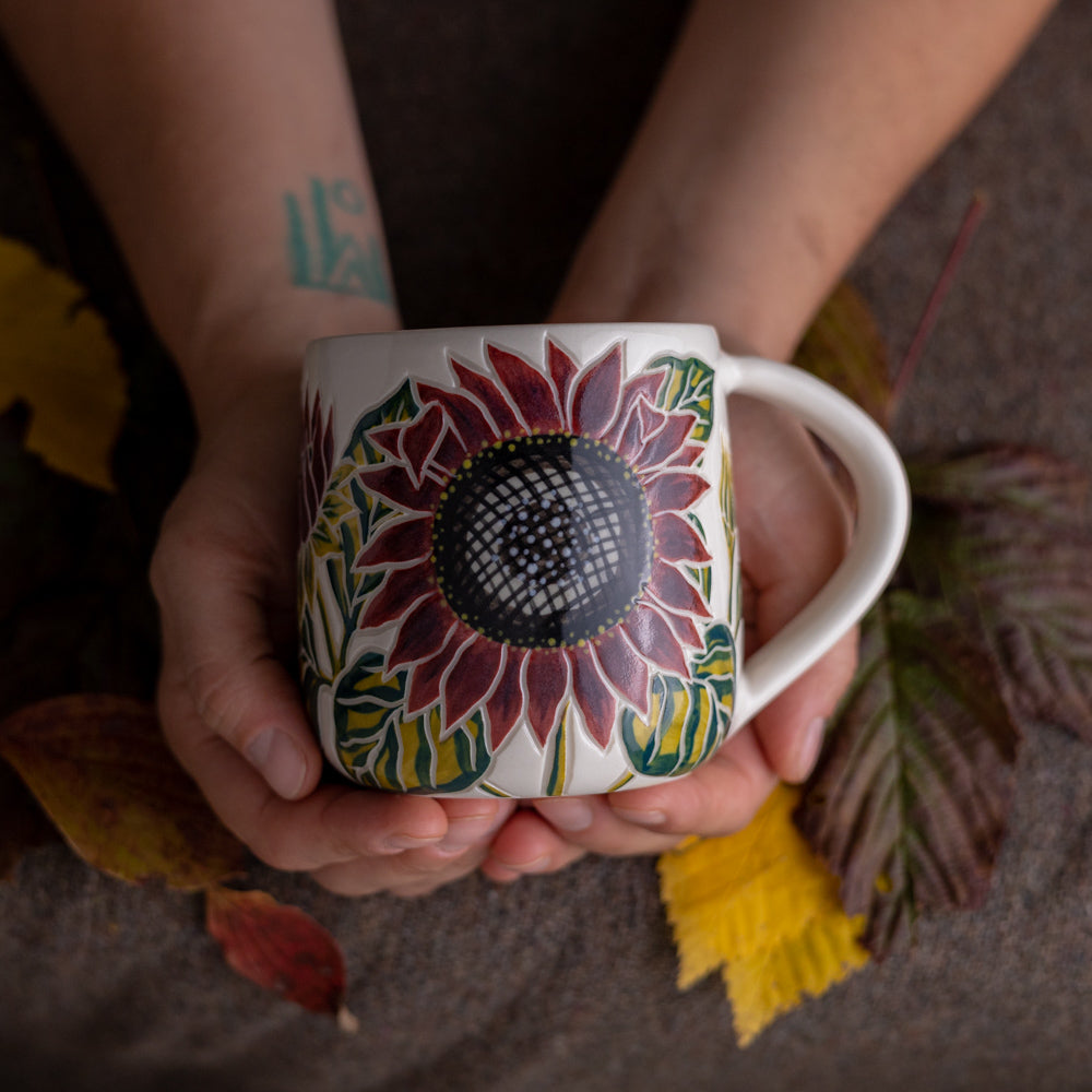Dark Sunflower Mug 15oz