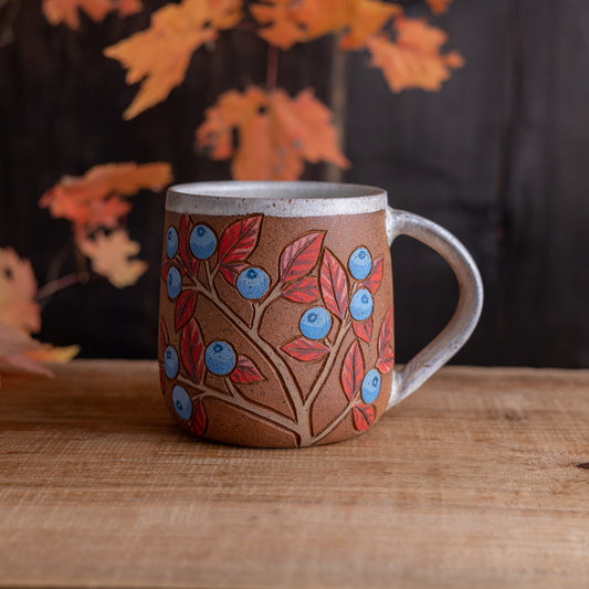 Autumn Blueberry Stoneware Mug