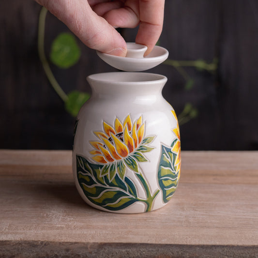 Sunflower Lidded Jar