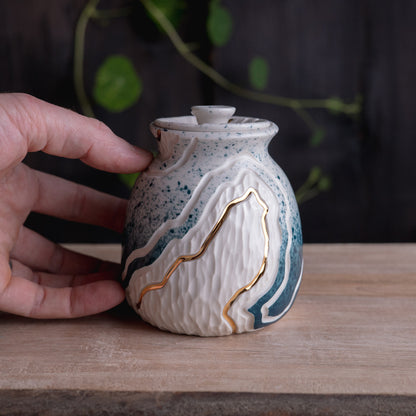 Teal Trail Lidded Jar
