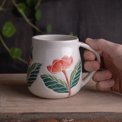 Pink Hellebore Wrap-Around Mug #3 [17oz]