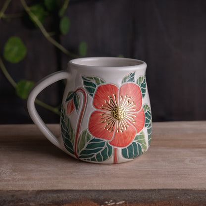 Pink Hellebore Wrap-Around Mug #4 [18oz]