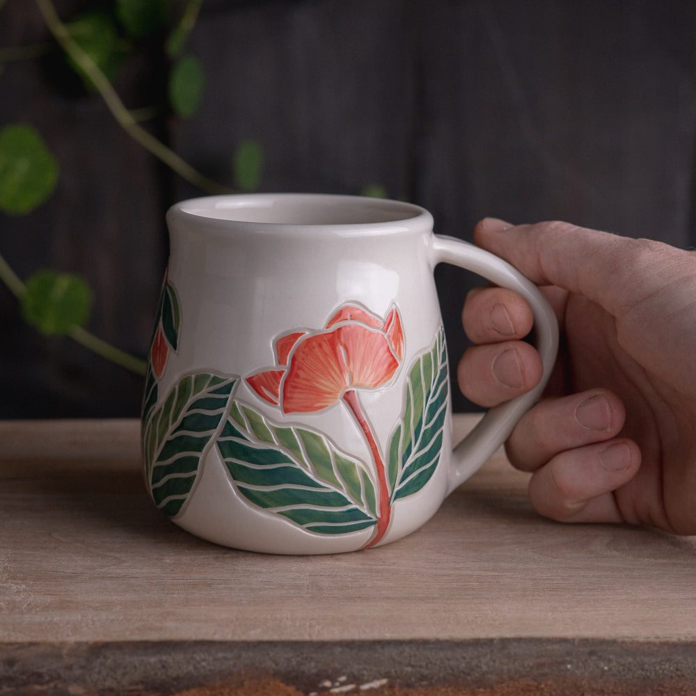 Pink Hellebore Wrap-Around Mug #4 [18oz]
