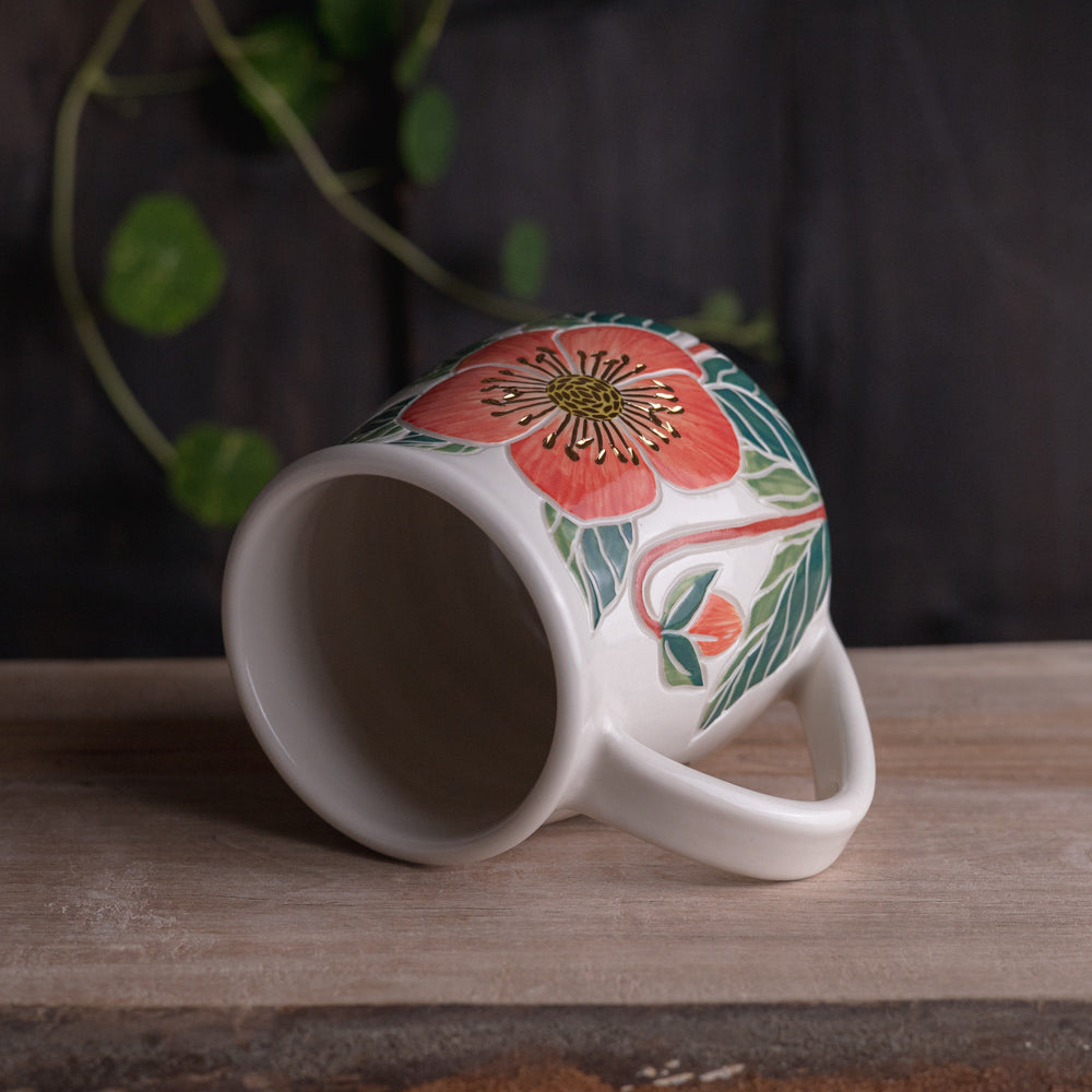 Pink Hellebore Wrap-Around Mug #4 [18oz]