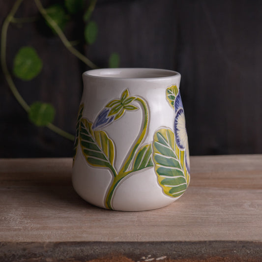 Blue Pansy Wrap-Around Mug #1 [17oz]