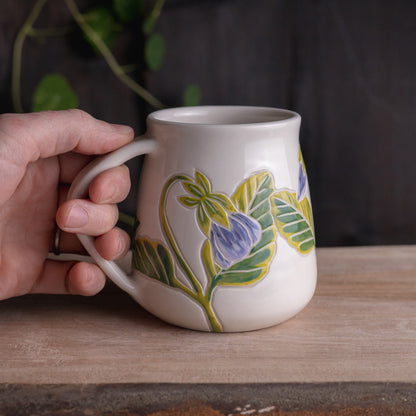 Blue Pansy Wrap-Around Mug #1 [17oz]