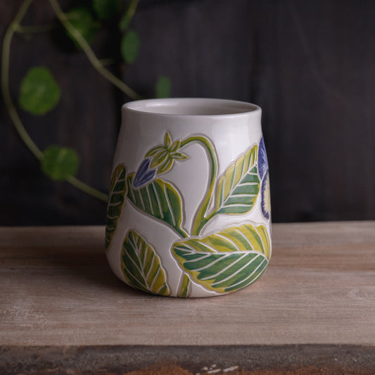 Blue Pansy Wrap-Around Mug #2 [18oz]