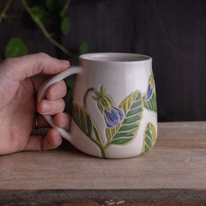 Blue Pansy Wrap-Around Mug #2 [18oz]
